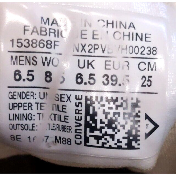 CONVERSE ALL STAR Canvas CHUCK TAYLOR Gray Size MEN 6.5 WOMENS 8.5 - Picture 6 of 7